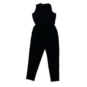 U2B Black High Neck Sleeveless Jumpsuit Size Small Sleek Cinched Waist Chic